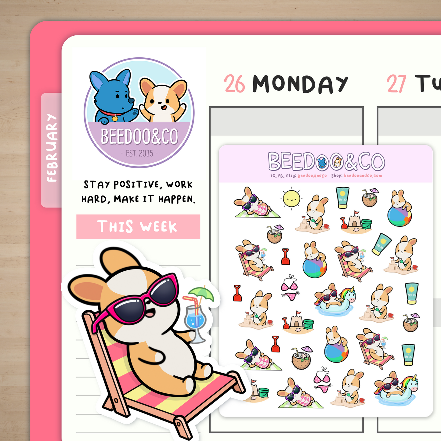 Beach Day Planner Stickers
