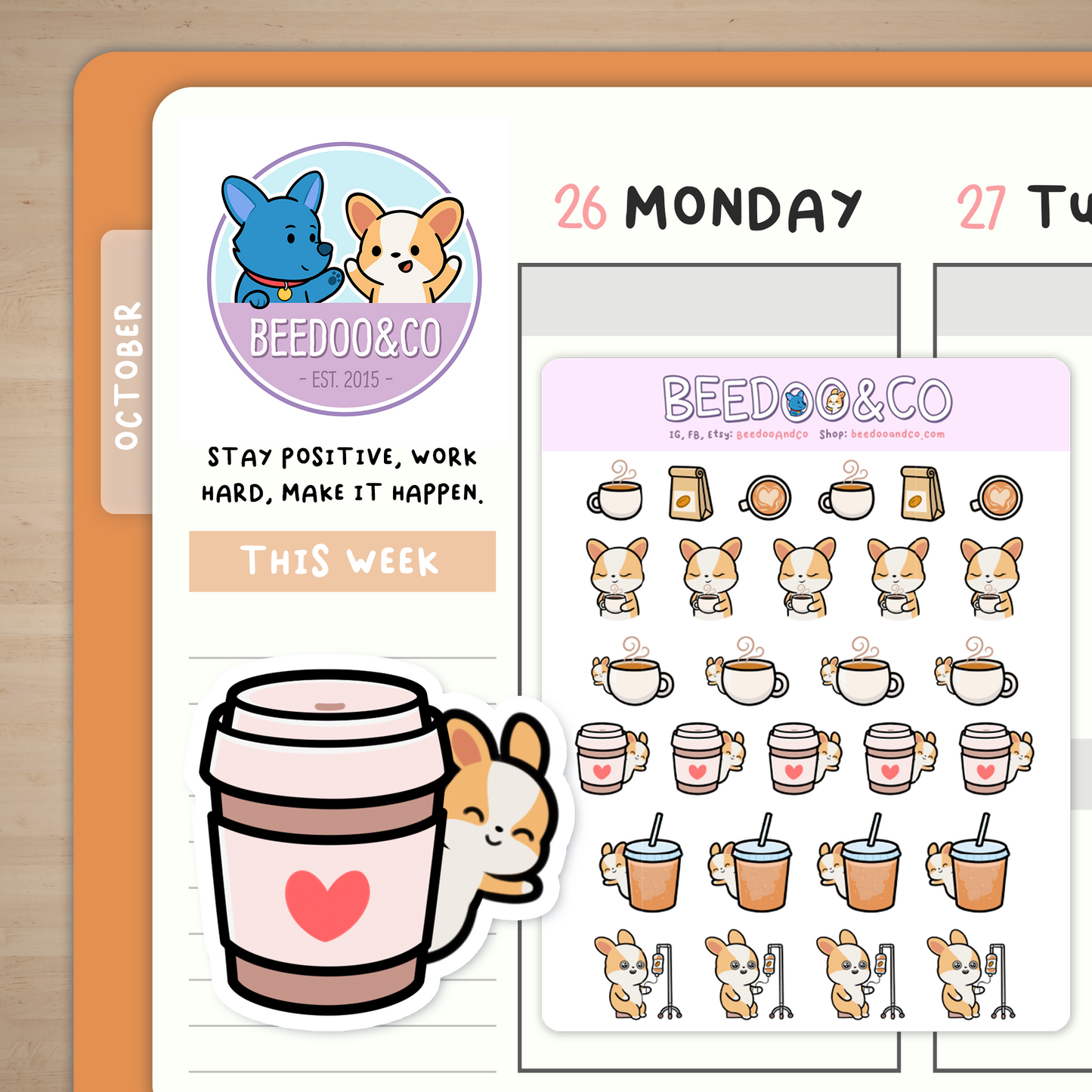 Addicted to Coffee Planner Stickers