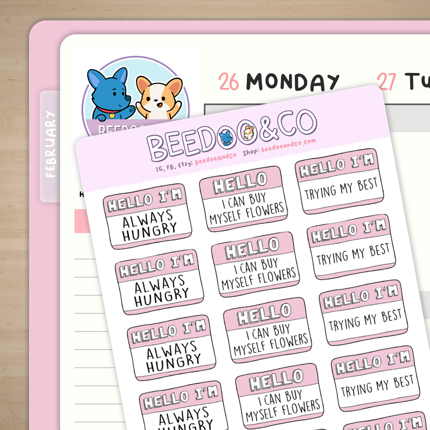 Hello I Am Planner Stickers