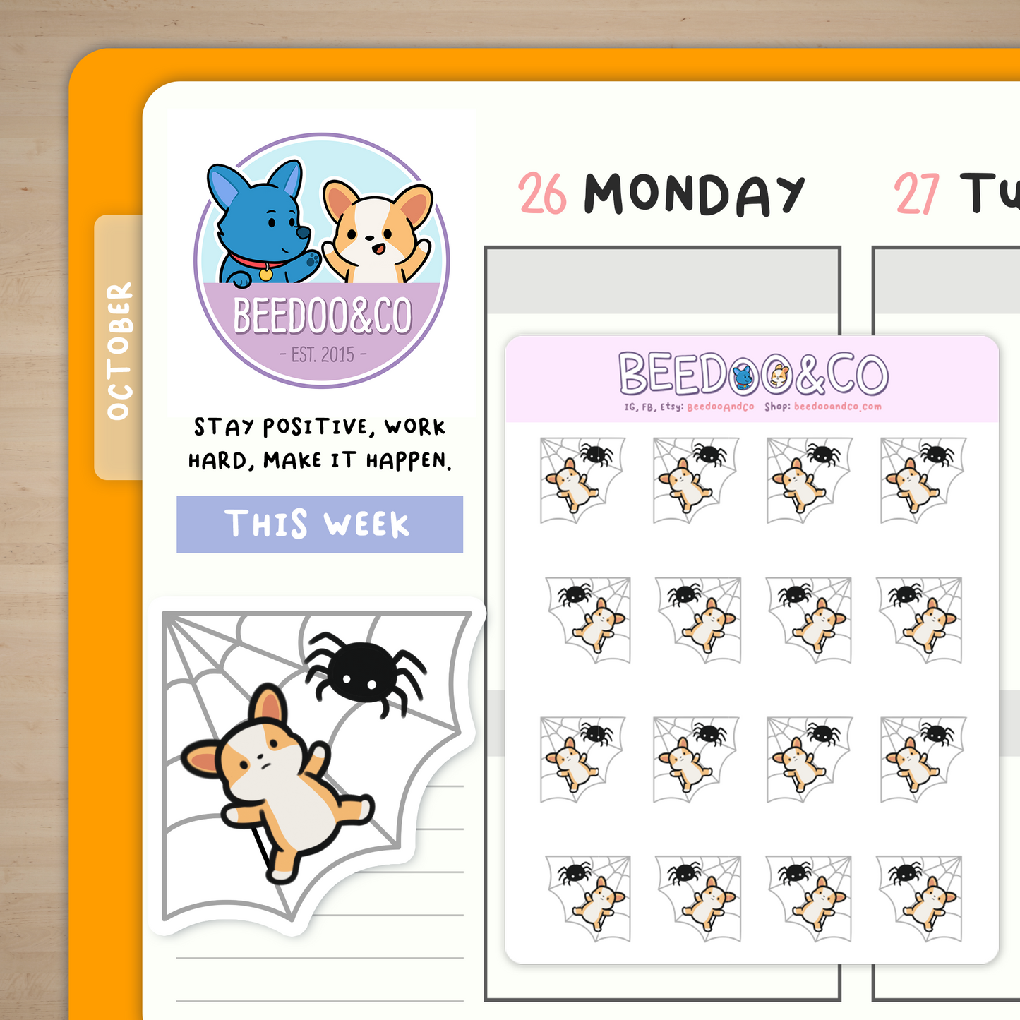 A Very Happy Corgi Halloween Planner Stickers