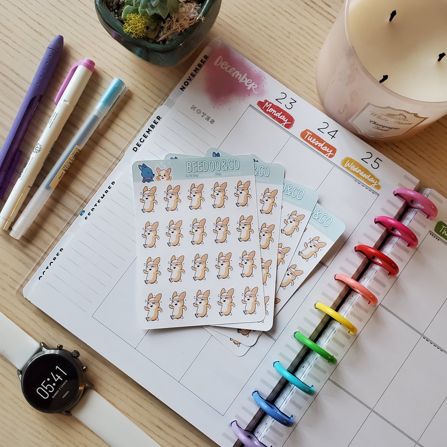 Hand Drawn Jogging Planner Stickers