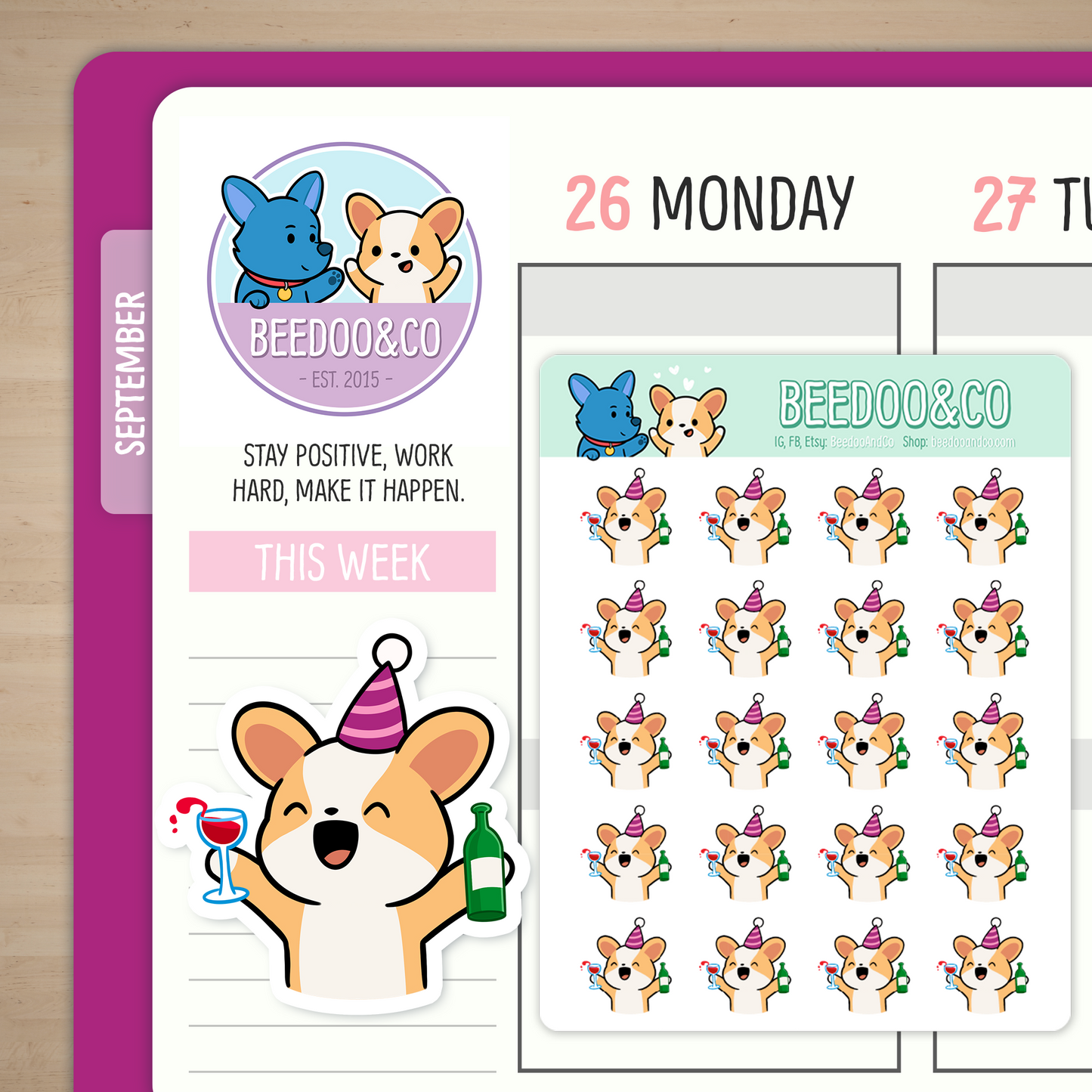 Miso The Corgi Is Celebrating Planner Stickers