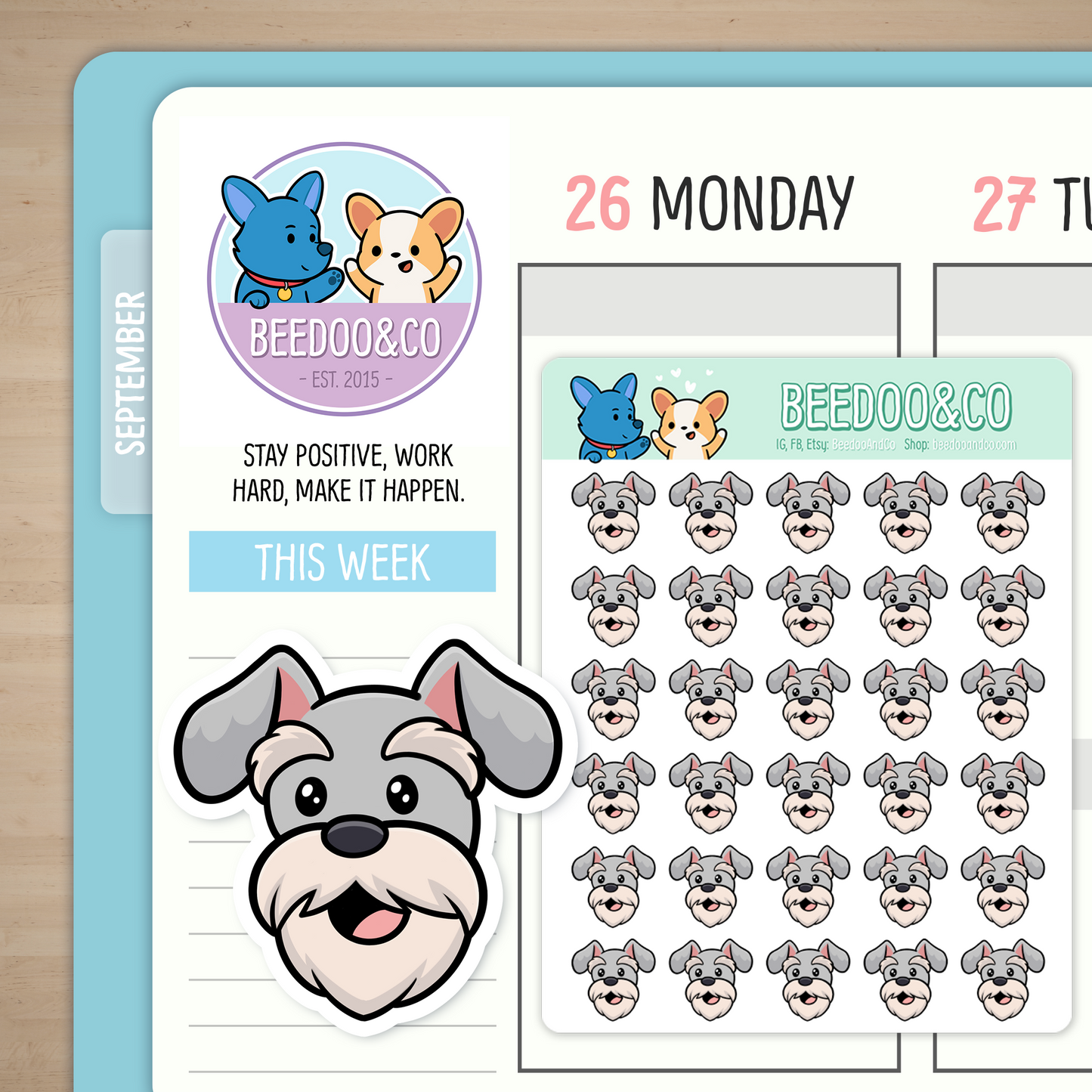 Charlie The Schnauzer Planner Stickers
