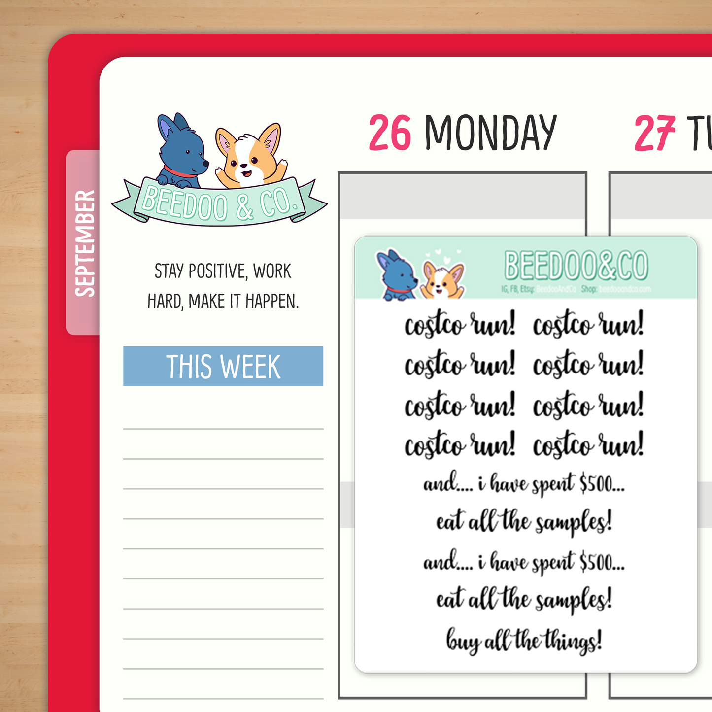 Costco Run Planner Stickers