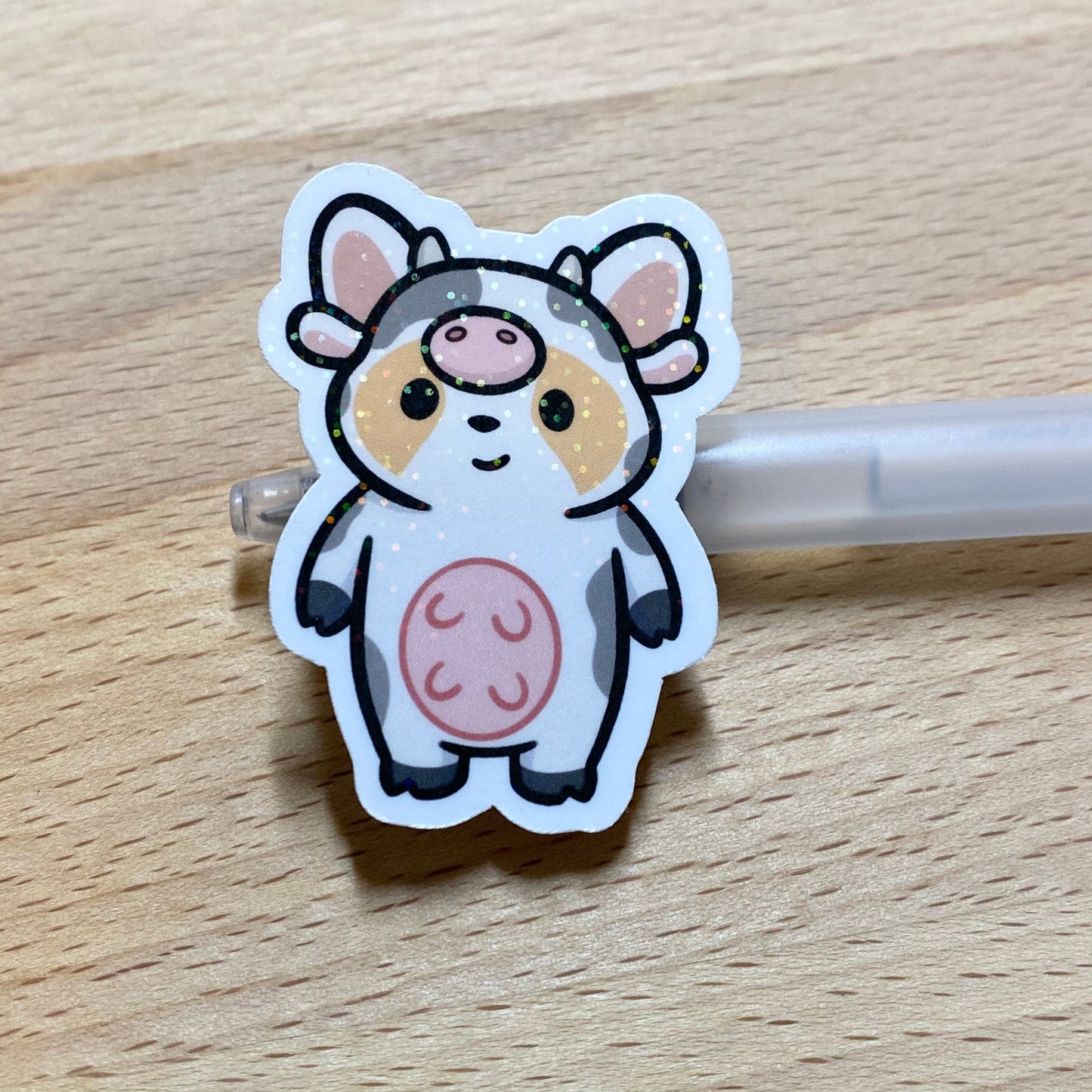 Cow Onesie Miso Corgi Holographic Die Cut