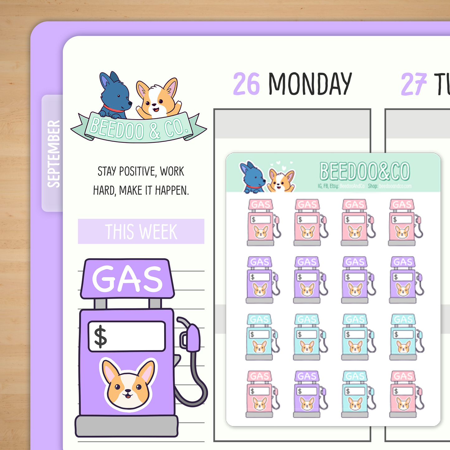 Gas Corgi Sticker Sheet