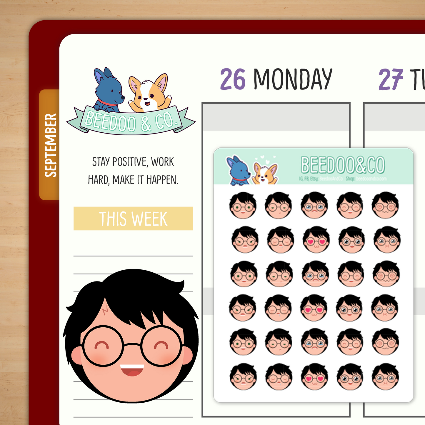 HP Wizard Emoji Planner Stickers