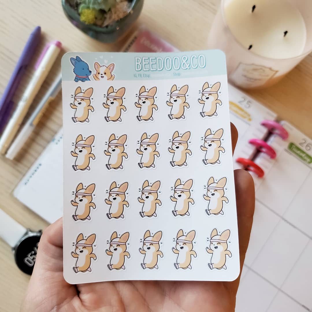 Hand Drawn Jogging Planner Stickers