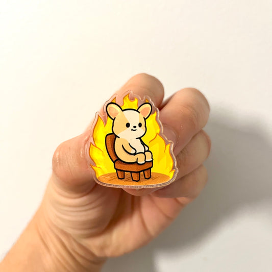 Miso This Is Fine Acrylic Pin
