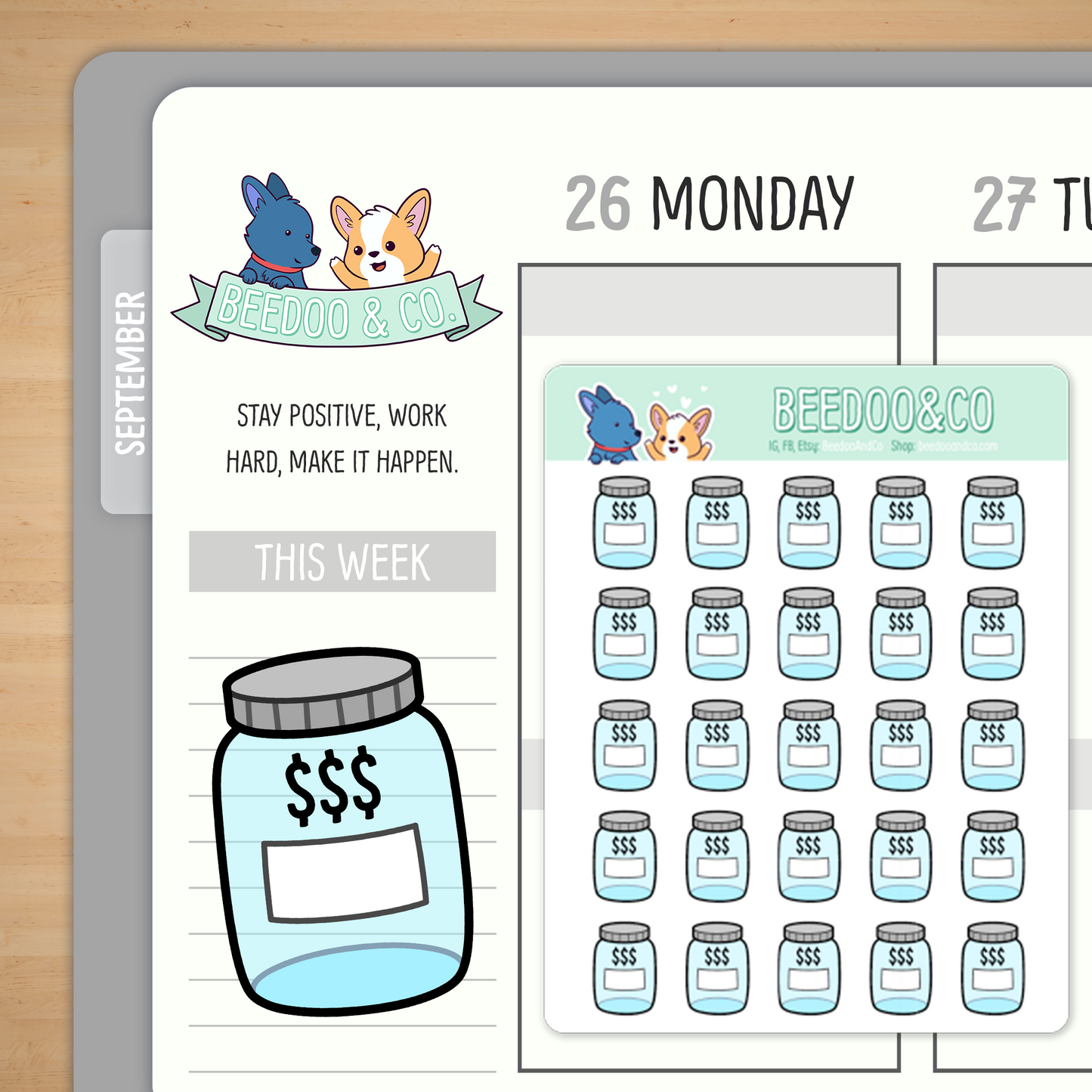 Savings Jar Planner Stickers
