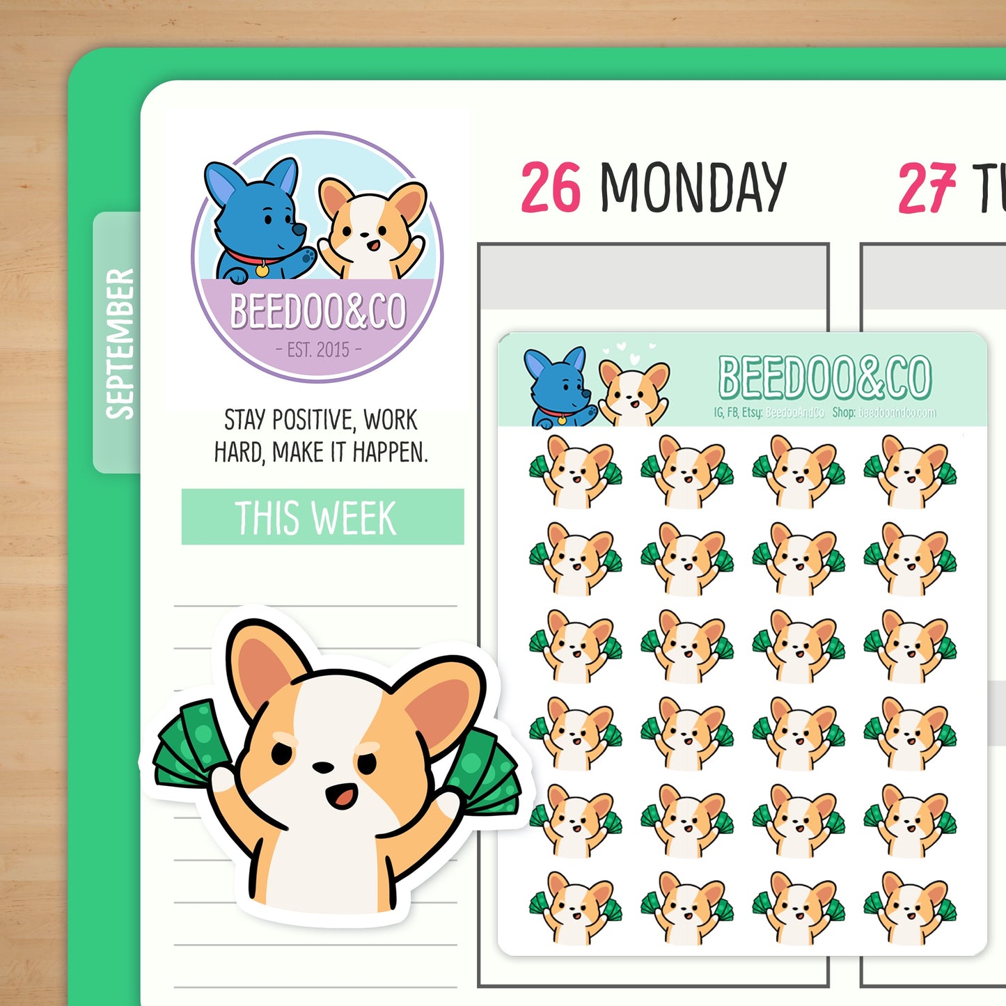 Miso Got Lots of Money Planner Stickers
