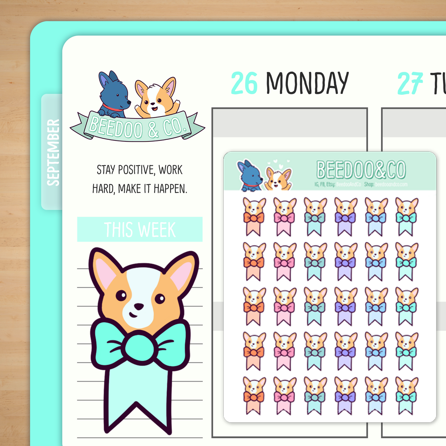 Mini Bow Flags Sticker Sheet