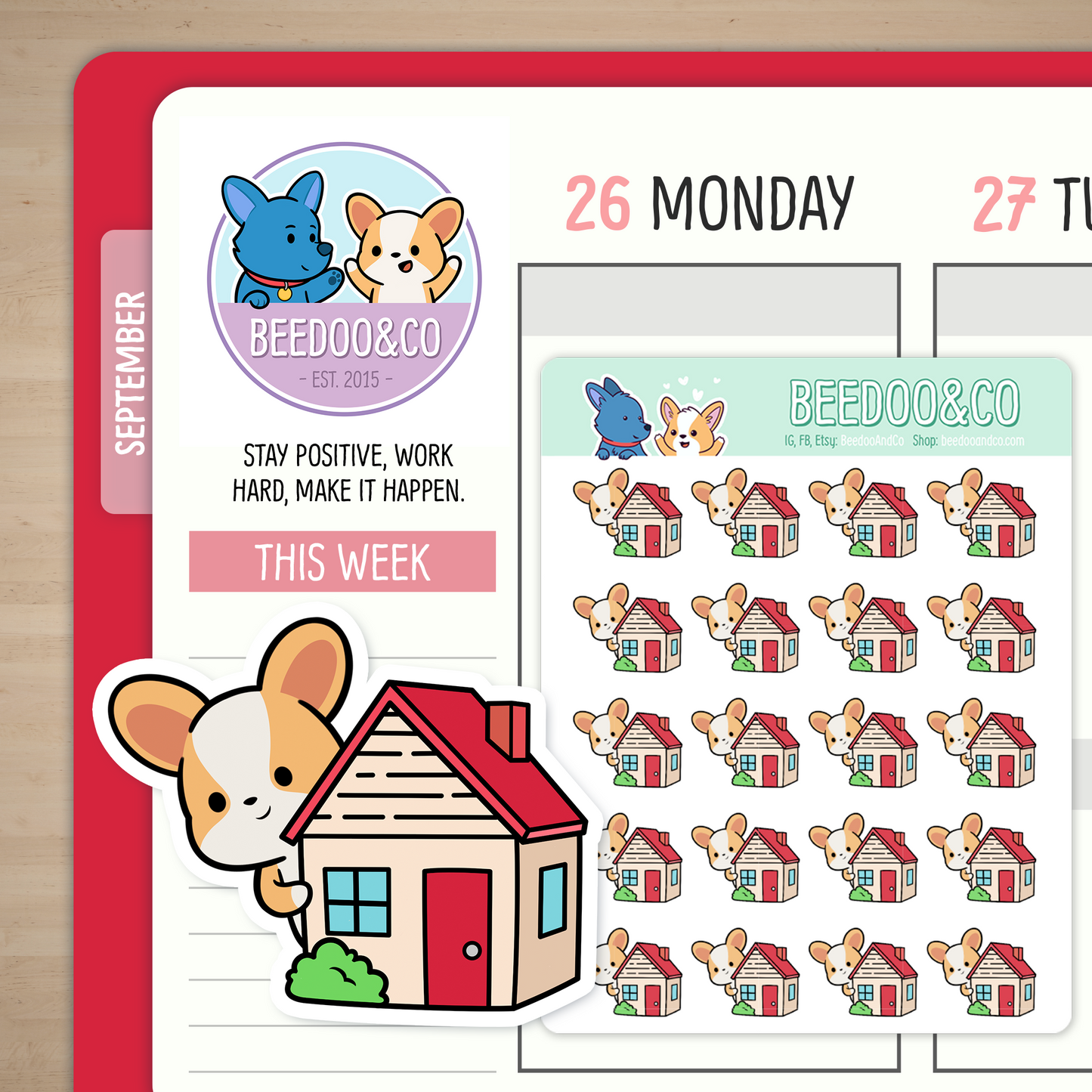 House Miso Corgi Planner Stickers