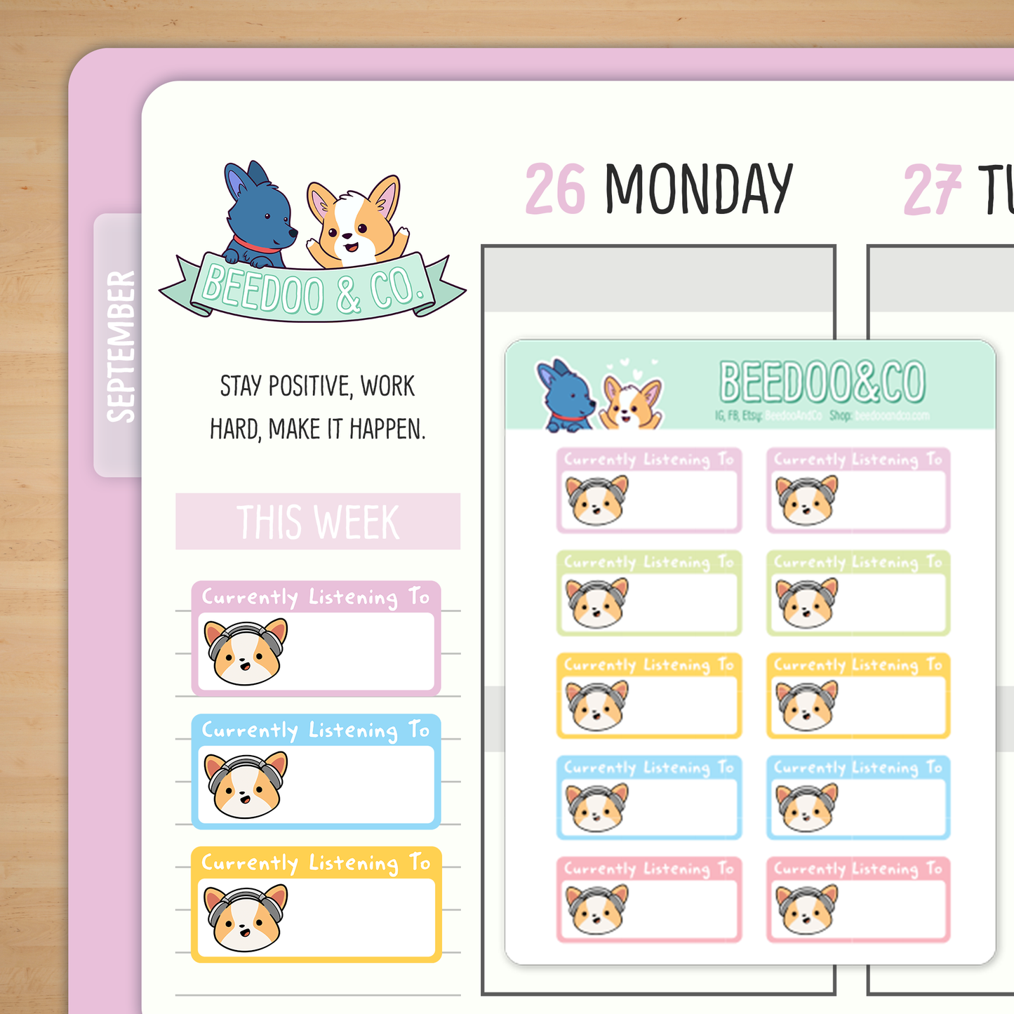Currently Listening to Music Planner Stickers