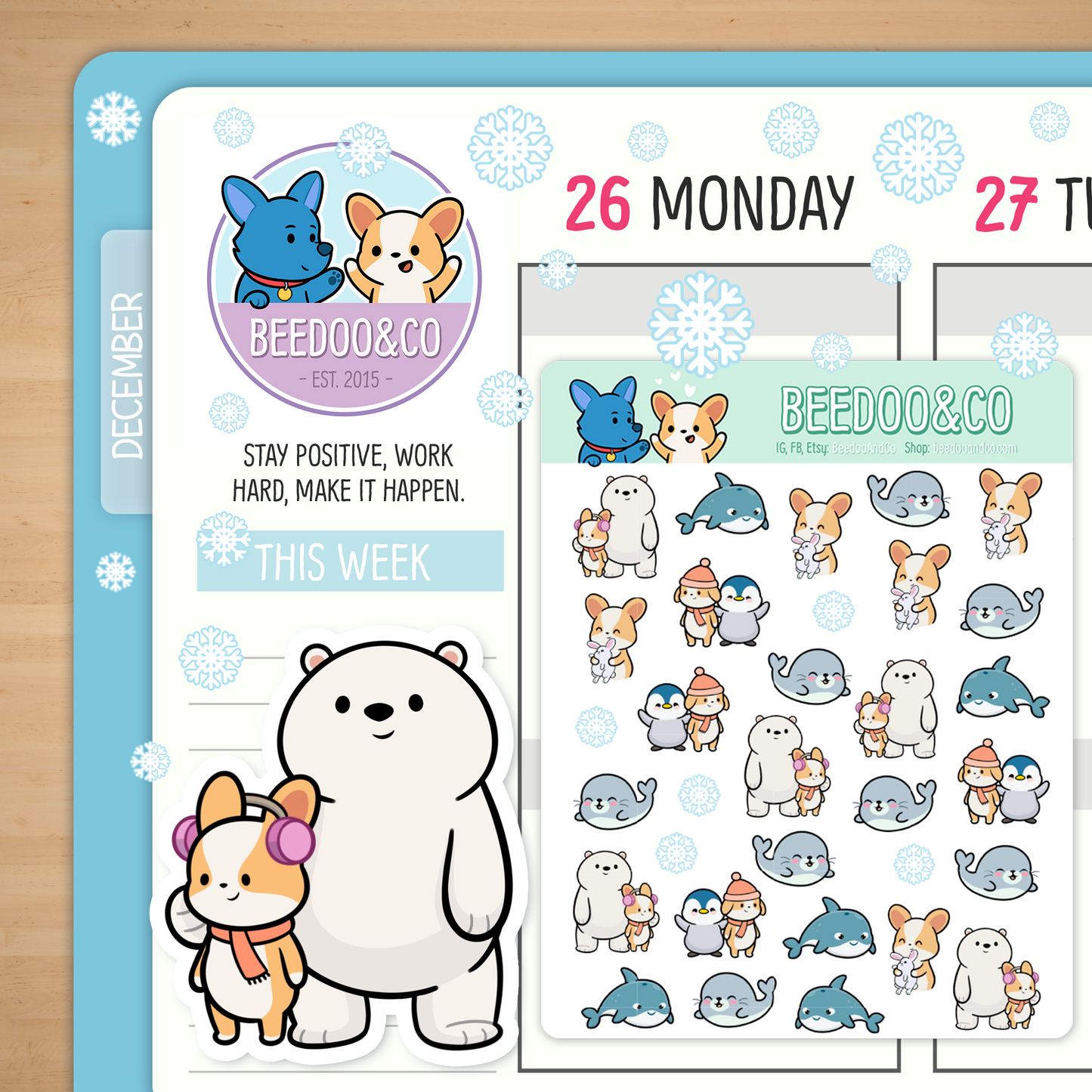 Polar Friends Planner Stickers
