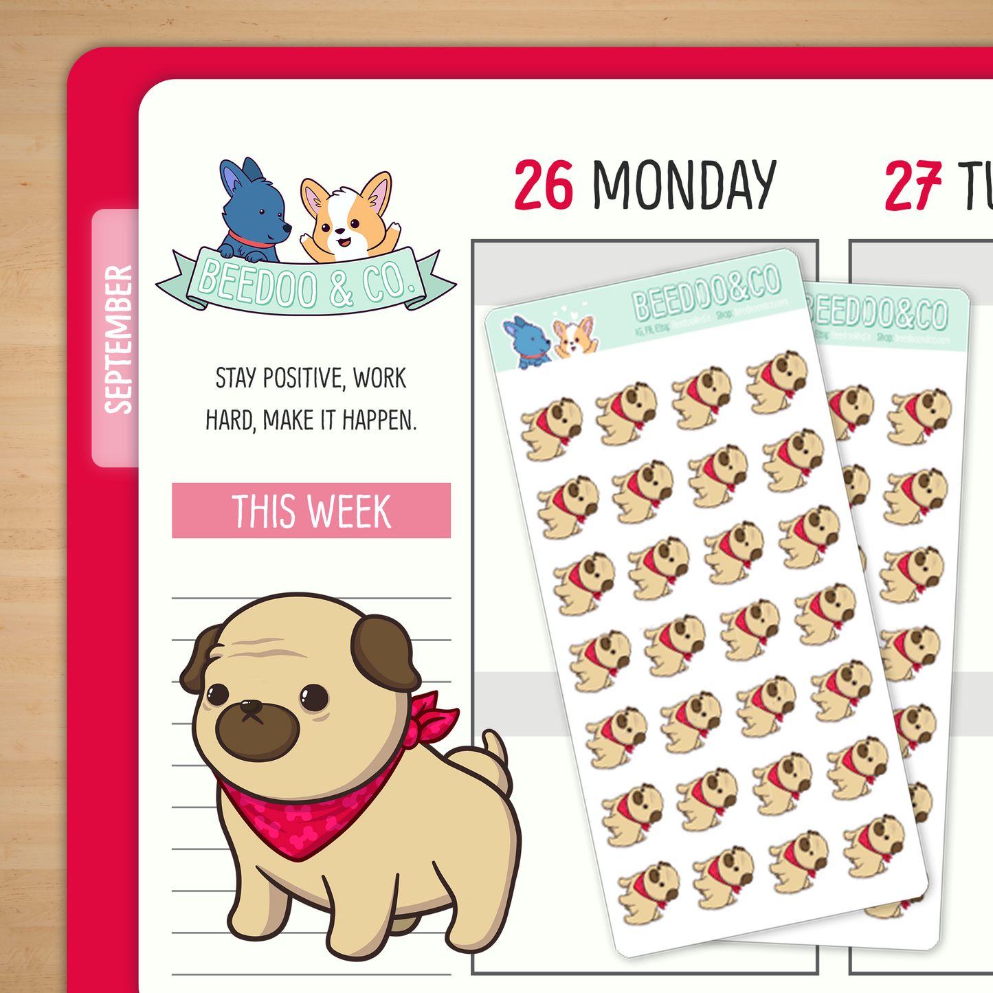 Pug Planner Stickers