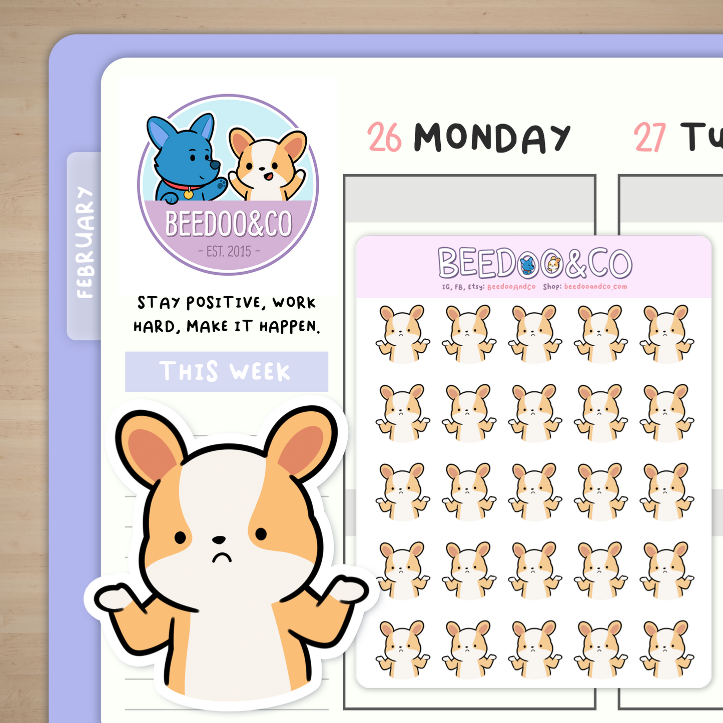 Shoulder Shrugging Planner Stickers
