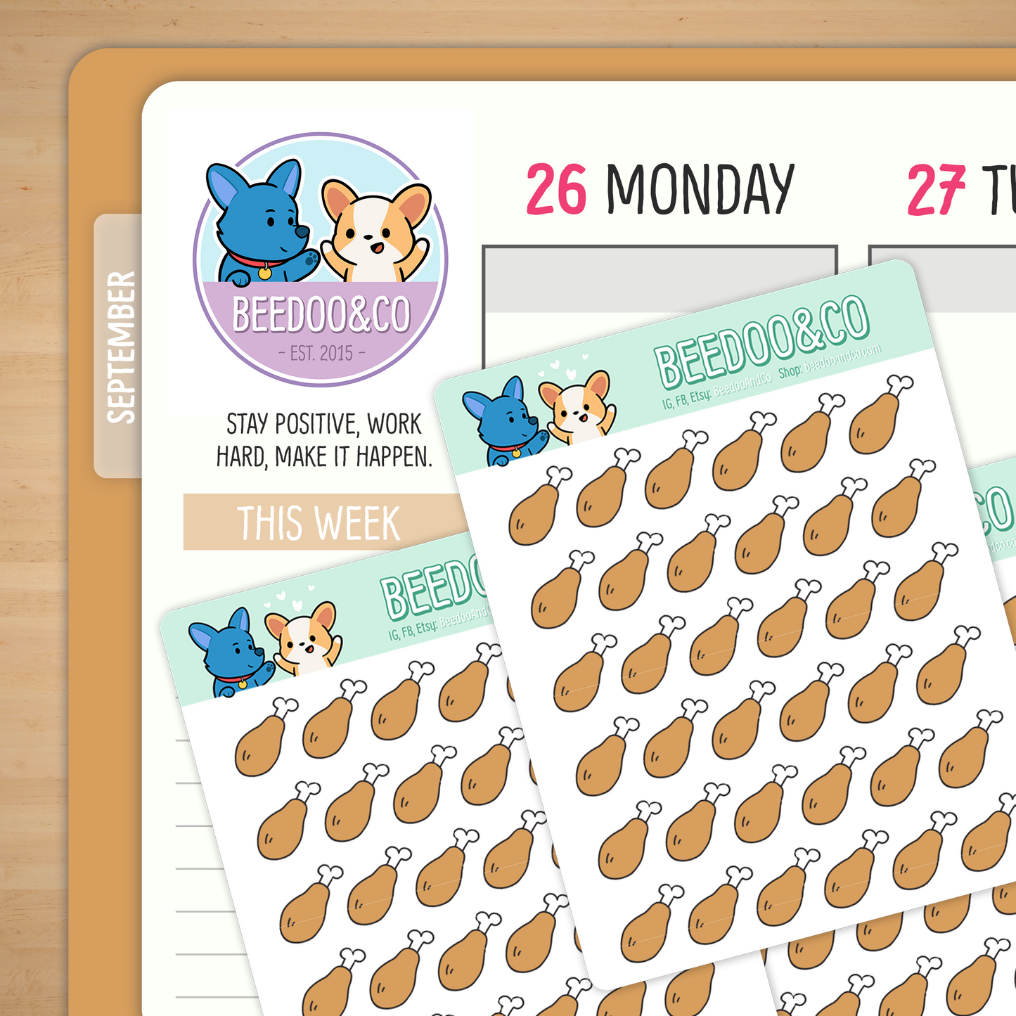 Chicken Drumsticks Planner Stickers