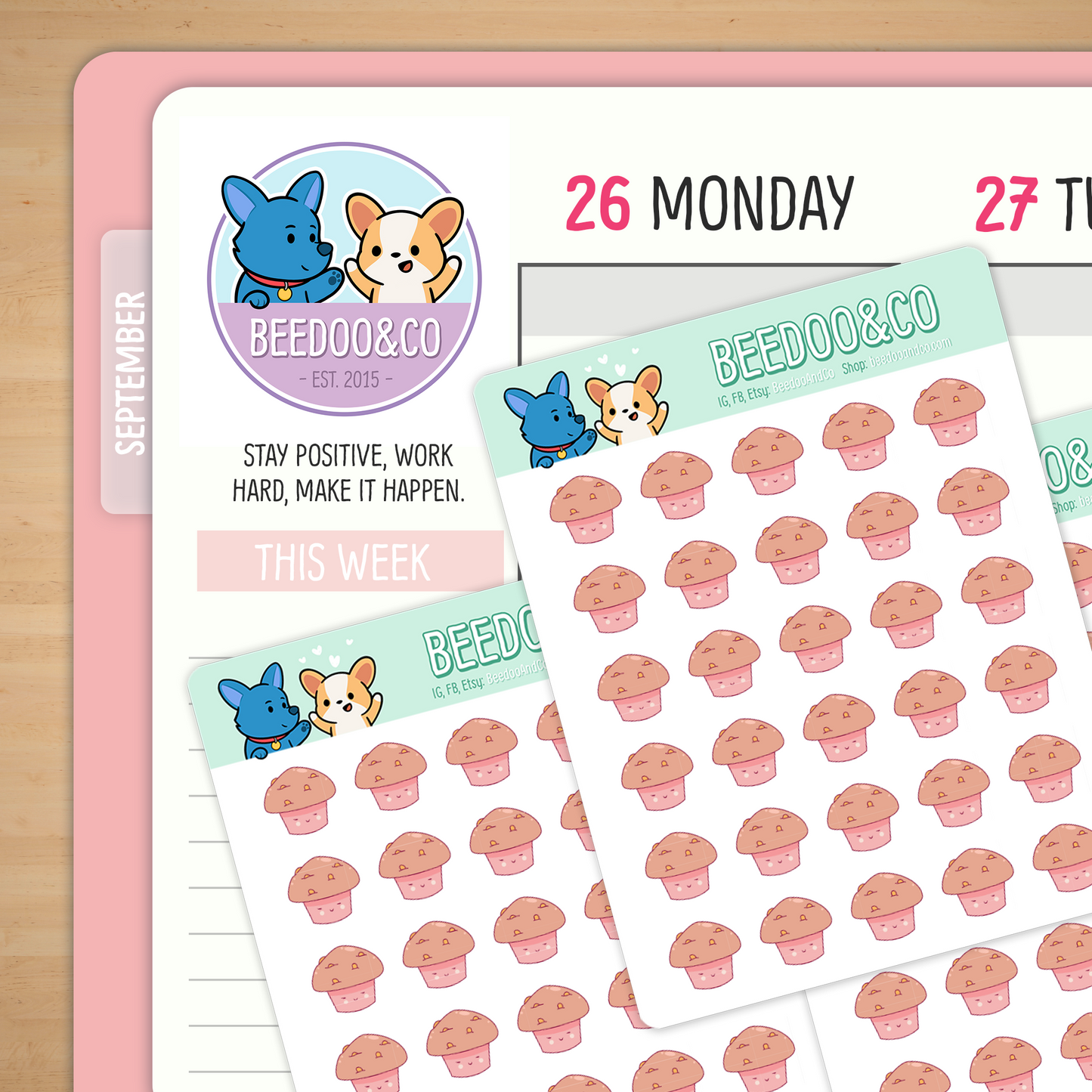 Smiley Muffins Planner Stickers