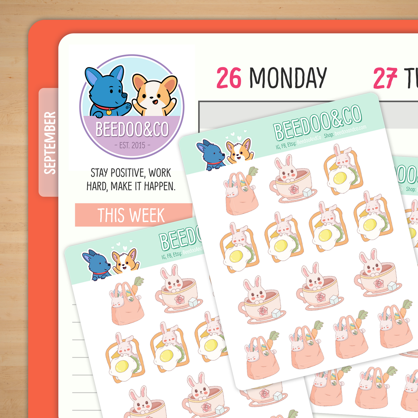 Bunny Doodles Planner Stickers