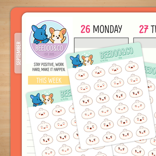 Dumpling Emojis Planner Stickers