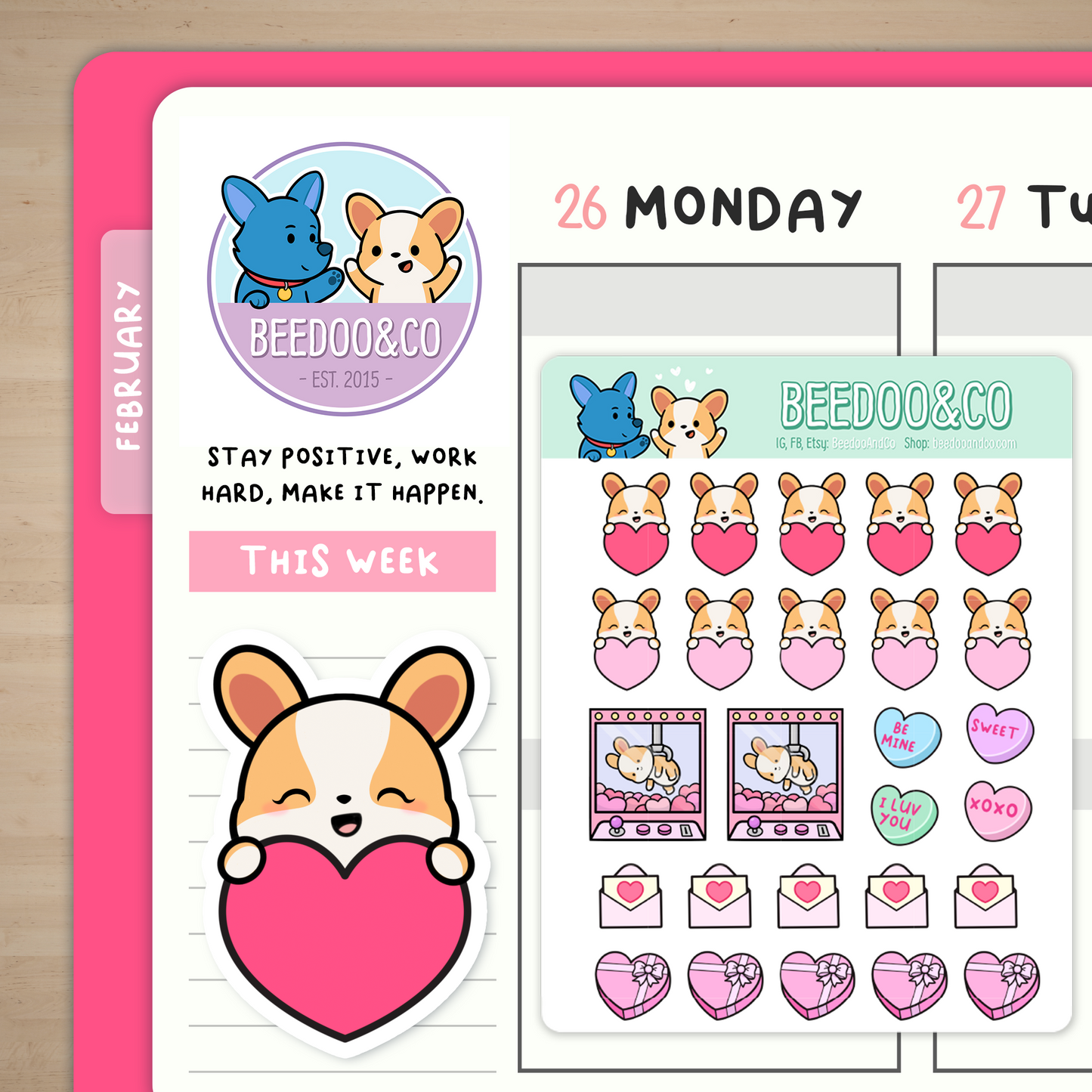 Valentine's Day Planner Stickers