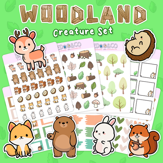 Woodland Creature Set Of Planner Stickers
