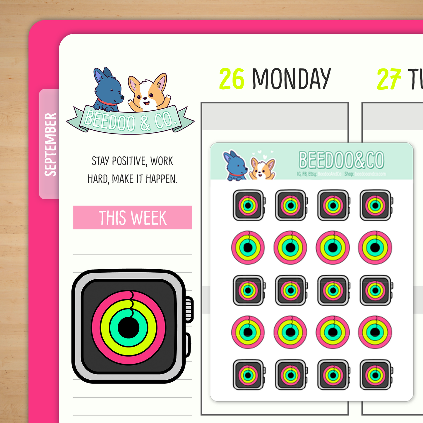 Fitness Watch and Rings Planner Stickers
