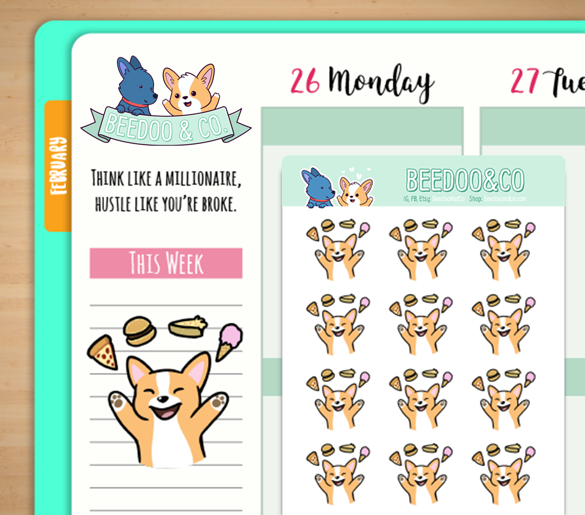 Hand Drawn Cheat Day Planner Stickers