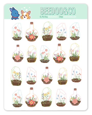 Colourful Terrarium Planner Stickers