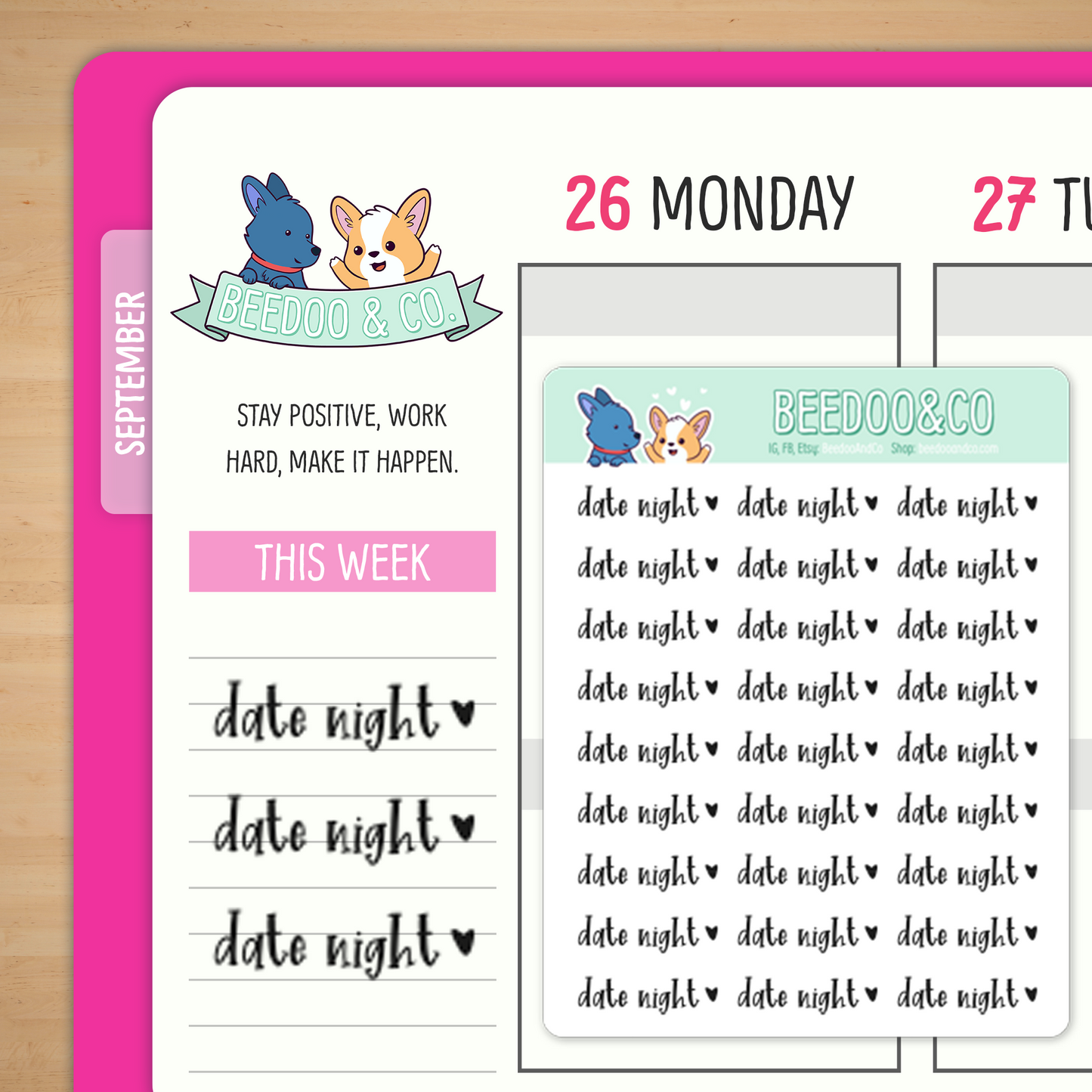 Date Night Script Planner Stickers