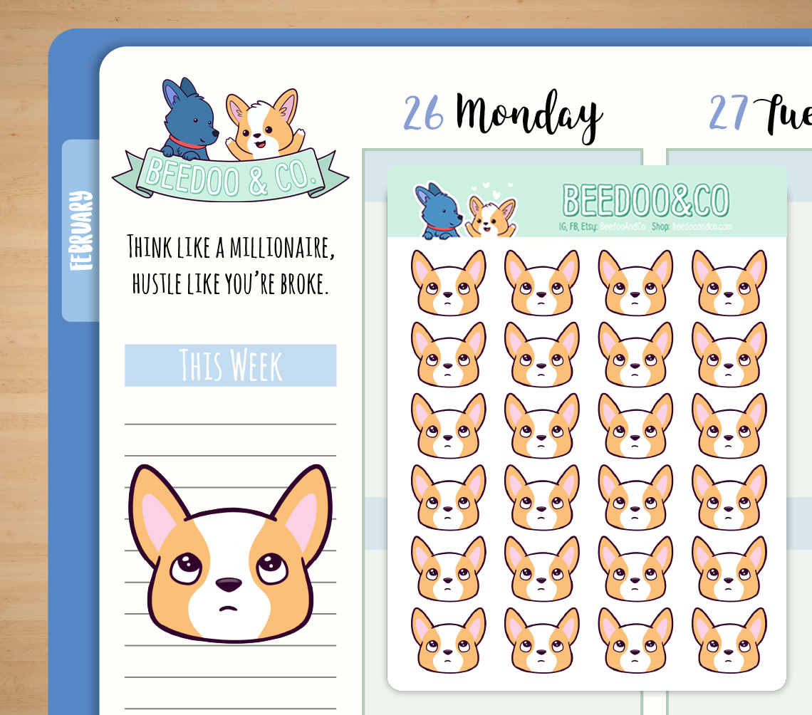 Hand Drawn Eyeroll Nope Planner Stickers