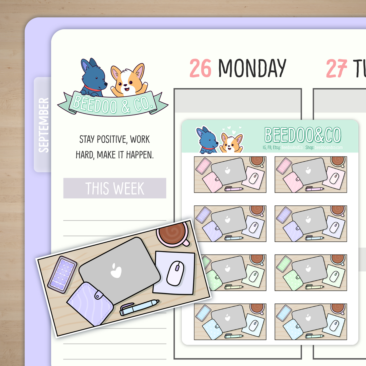Work Life Flat Lays Planner Stickers