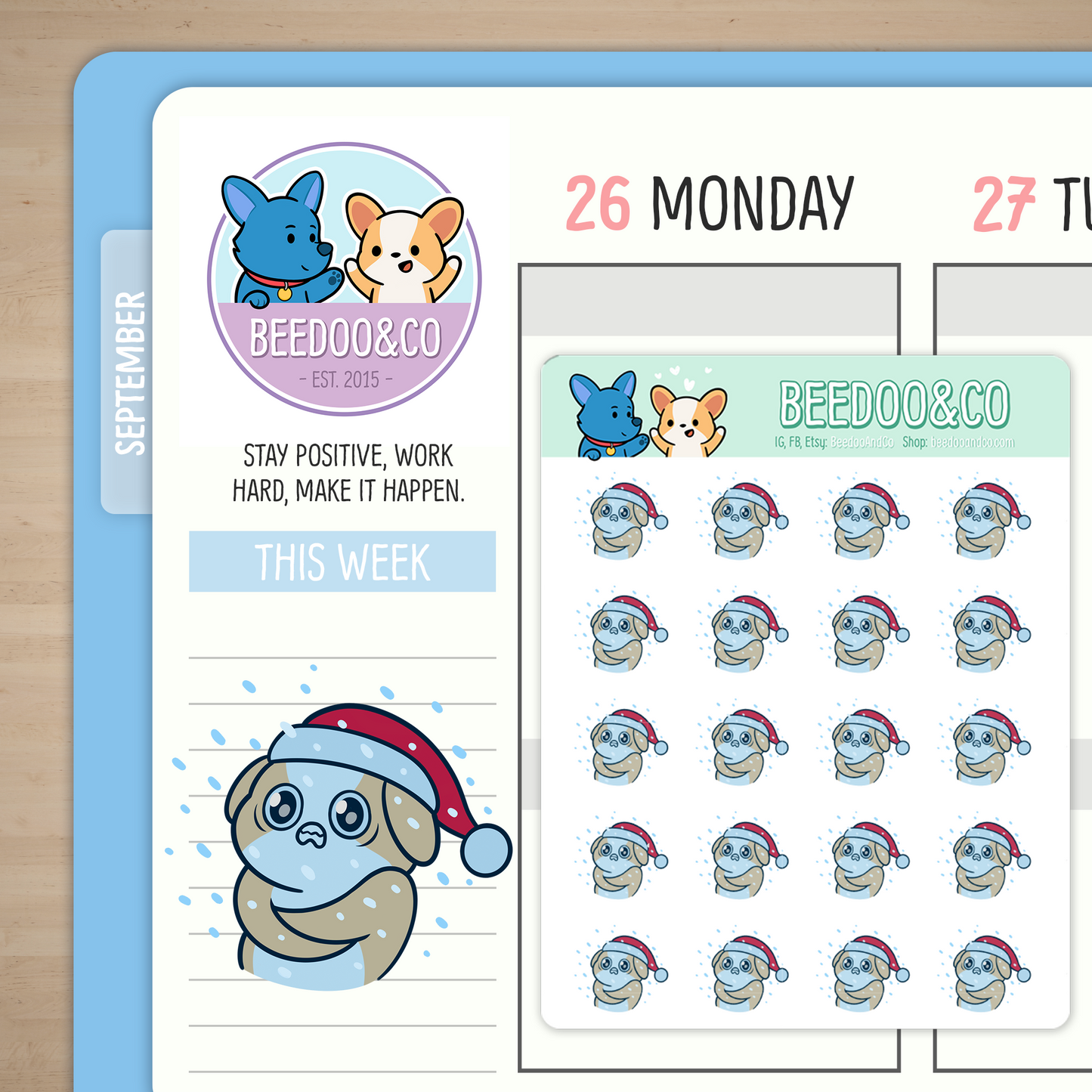 Miso The Corgi Is Freezing Planner Stickers