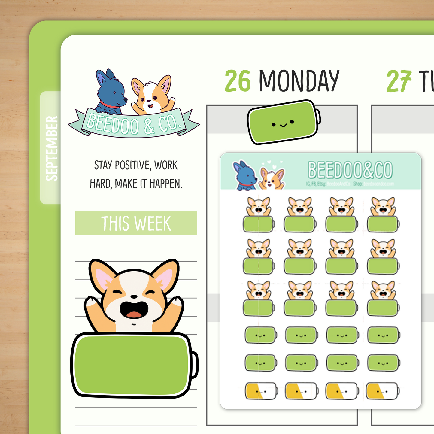 Full Battery Planner Stickers