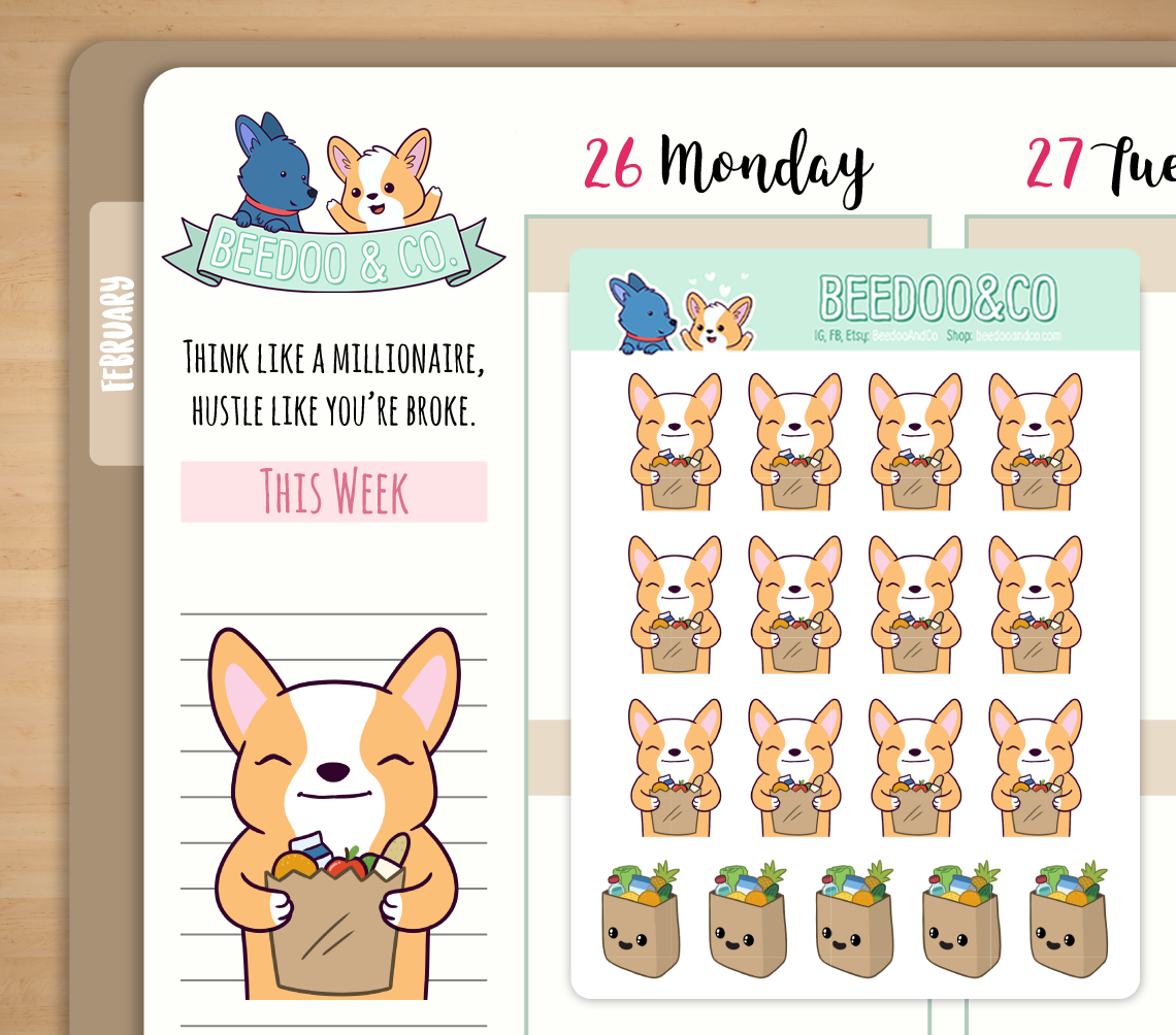 Hand Drawn Grocery Planner Stickers