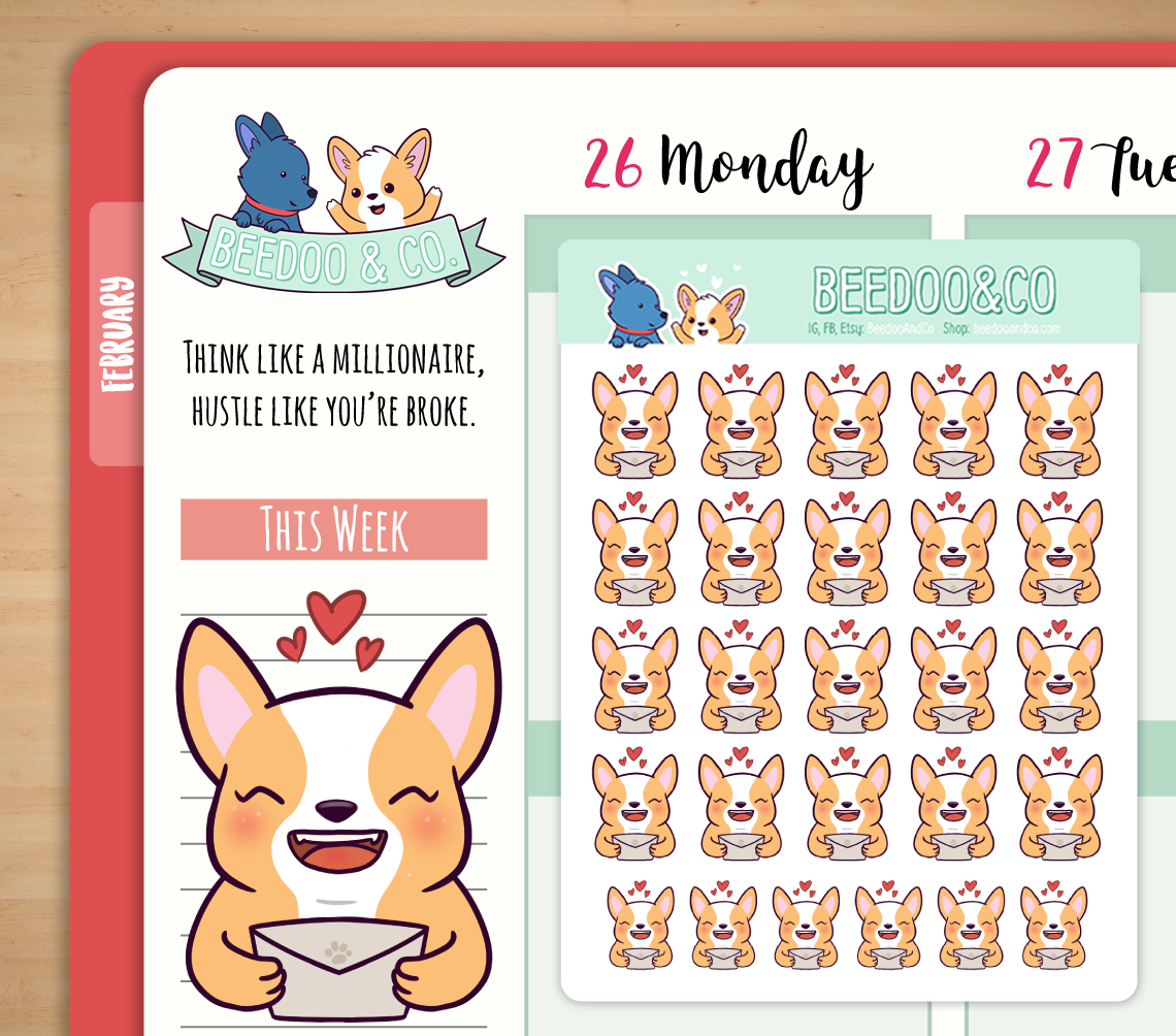 Hand Drawn Happy Mail Planner Stickers