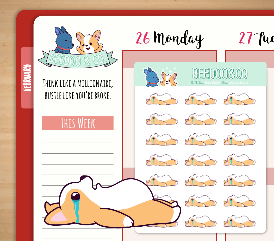 Bad Day Corgi Planner Stickers