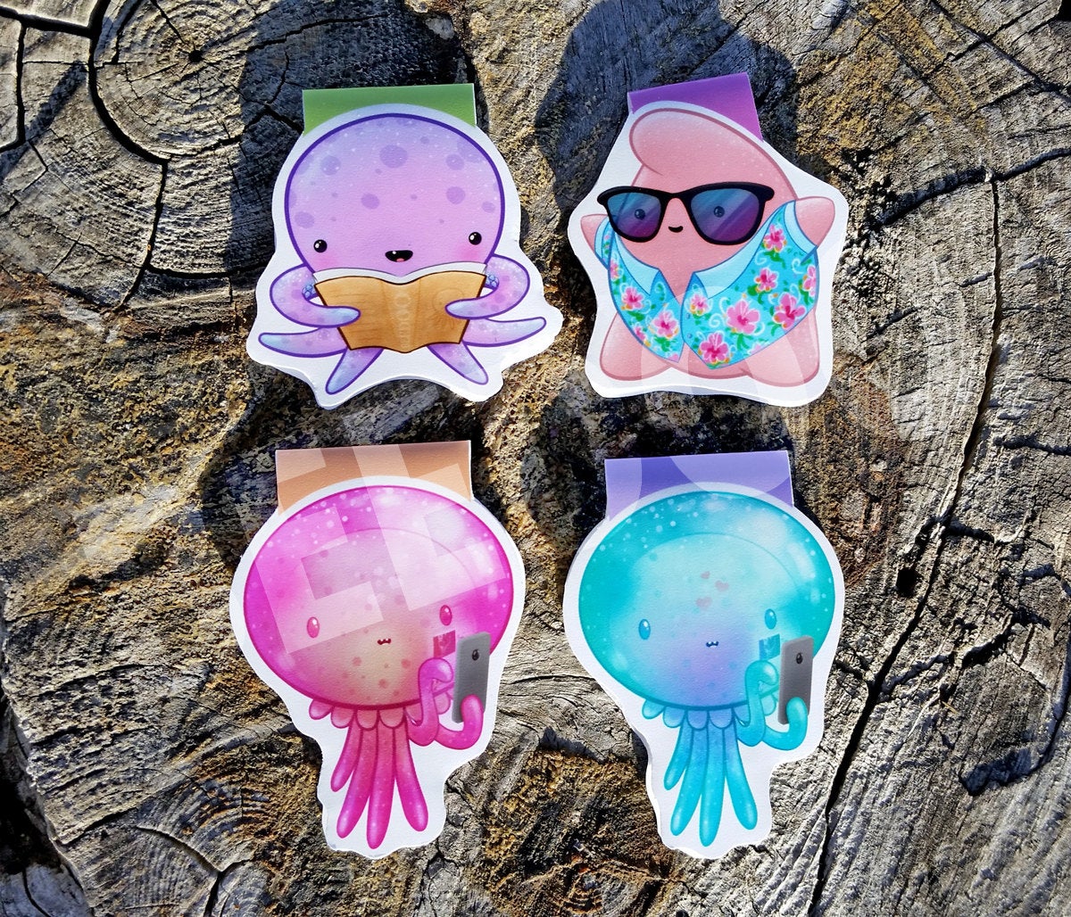 Sea Creatures Magnetic Bookmarks