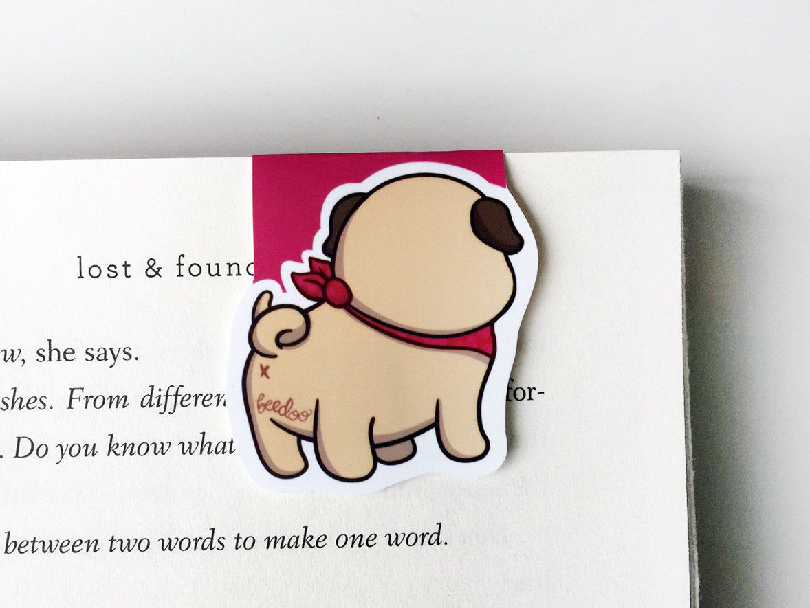 Cute Pug Magnetic Bookmark