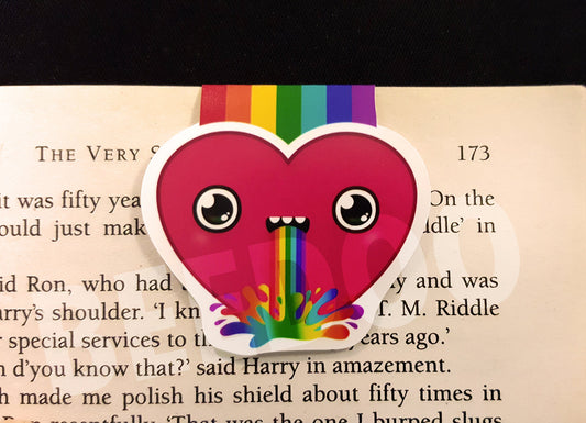 Rainbow Heart Magnetic Bookmark