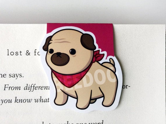 Cute Pug Magnetic Bookmark