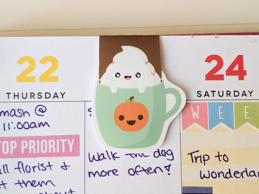 Pumpkin Spice Latte Magnetic Bookmark