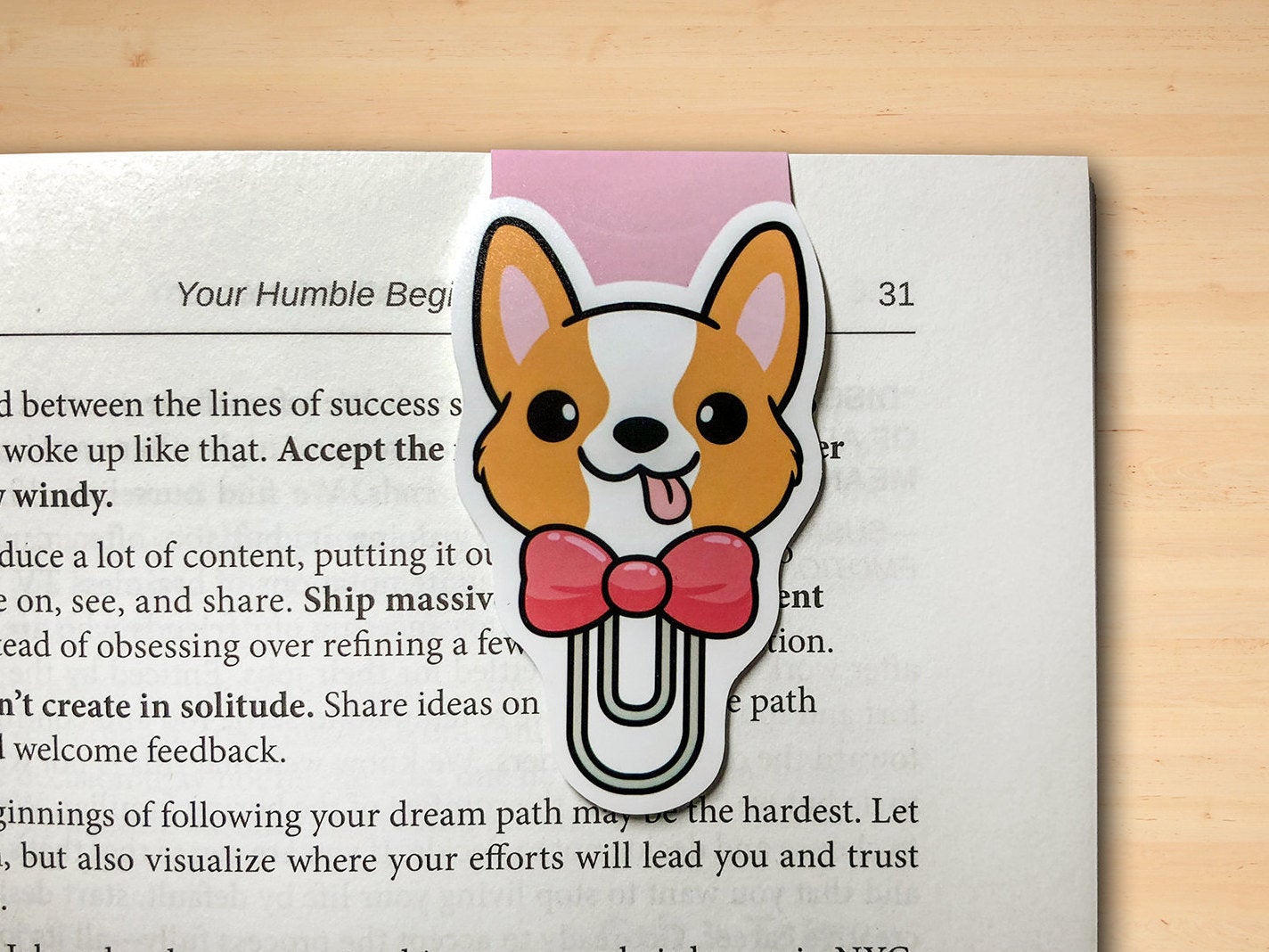 Corgi Pupperclip Magnetic Bookmark