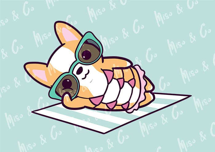 Corgi Bikini Planner Stickers