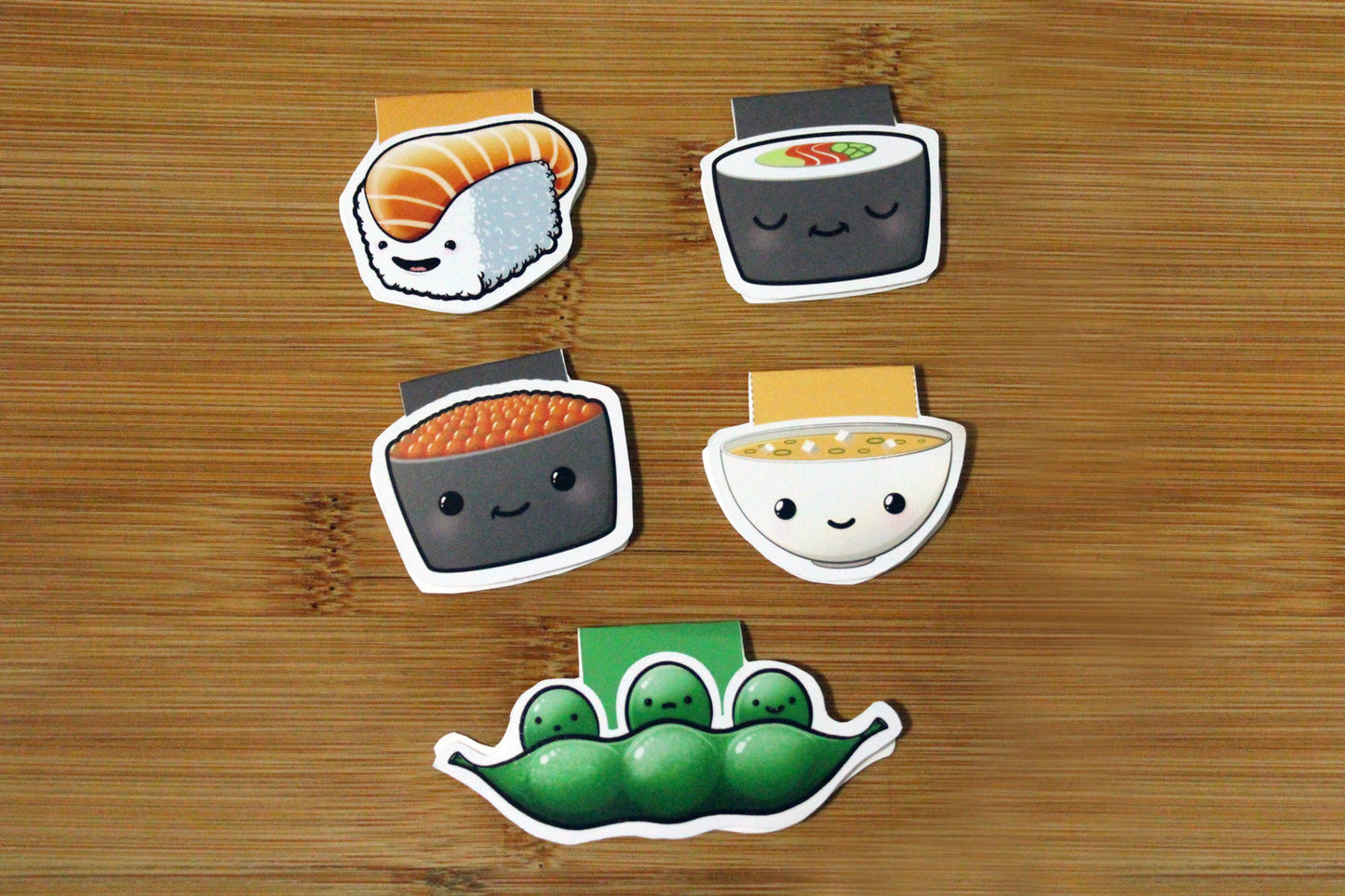 Japanese Foods Magnetic Bookmarks (Set of 5)