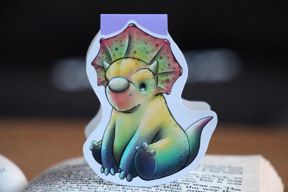 Baby Triceratops Magnetic Bookmark