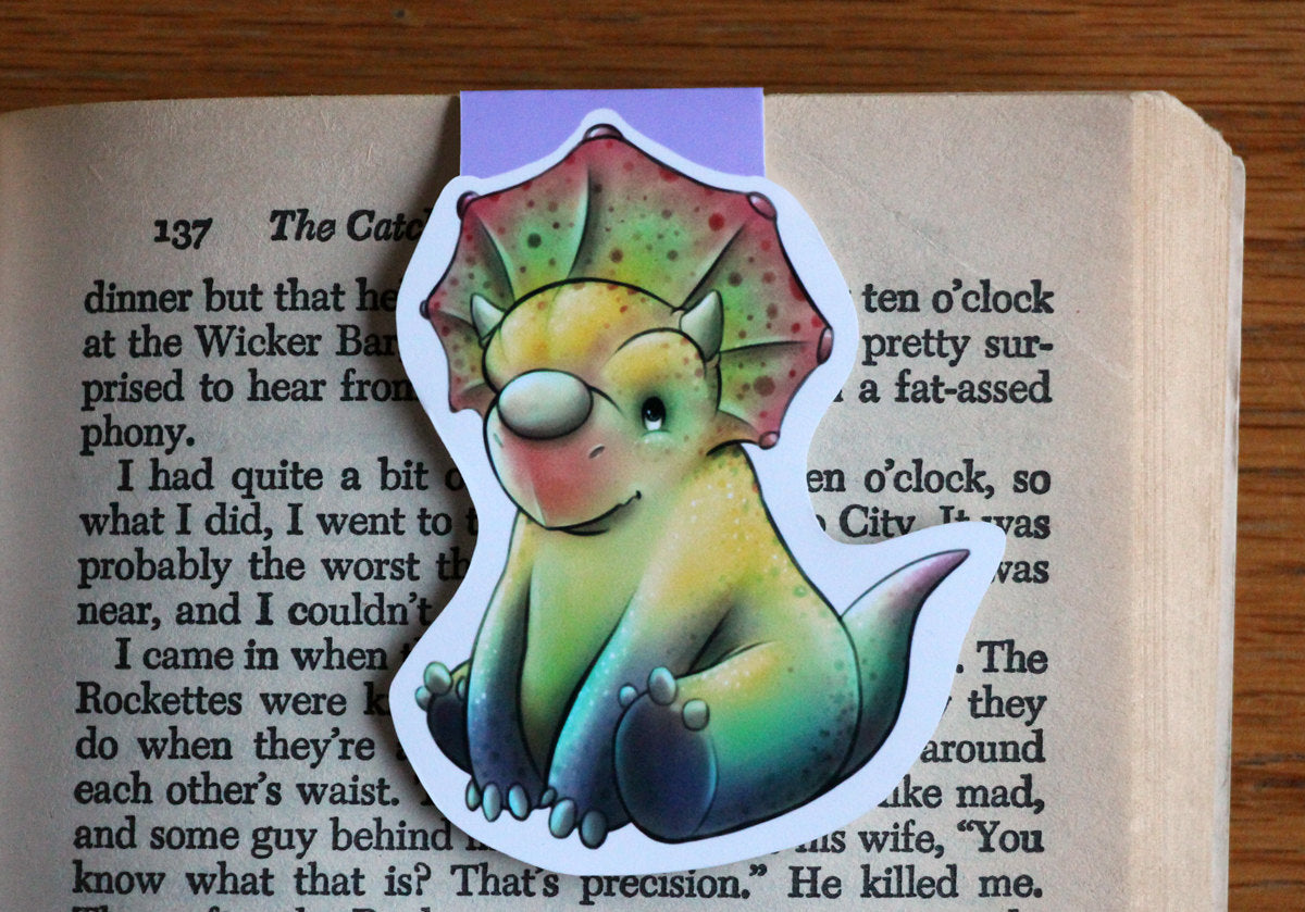 Baby Triceratops Magnetic Bookmark
