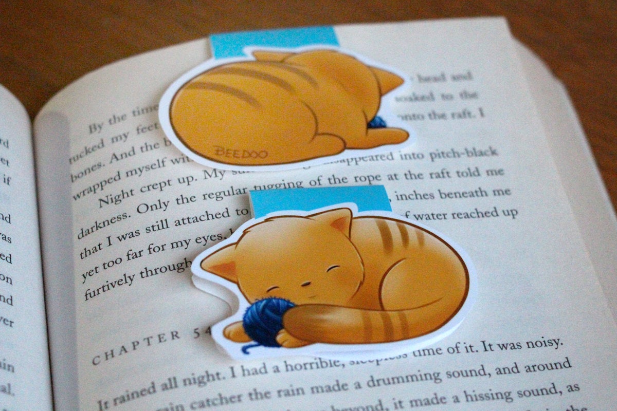 Sleeping Kitten Magnetic Bookmark