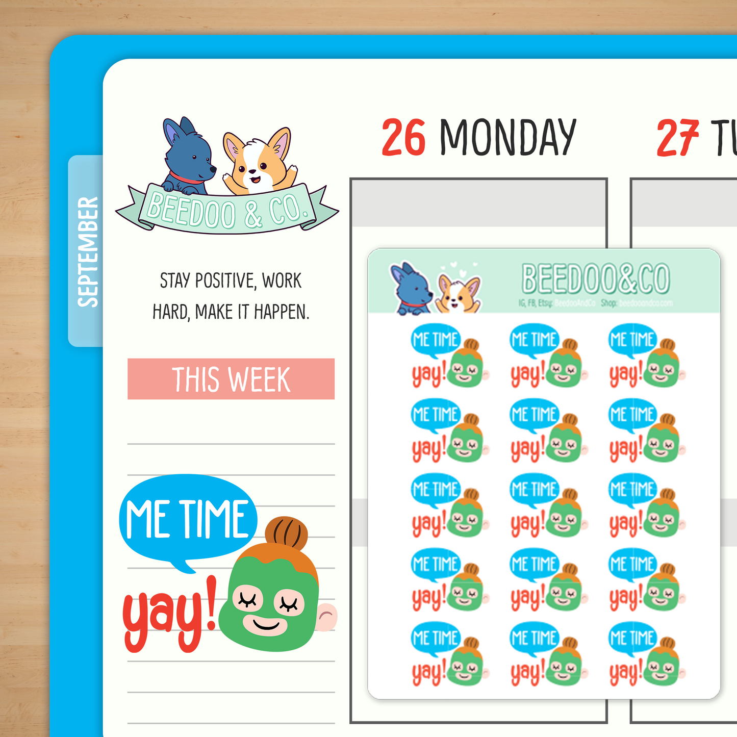 Me Time Face Mask Planner Stickers